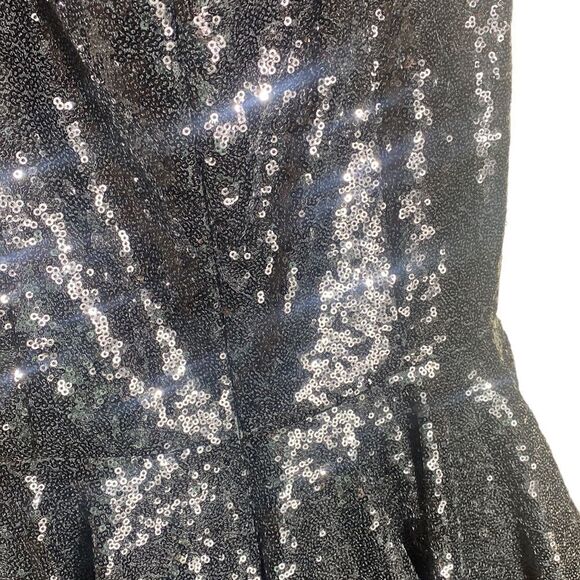 Ieena for Mac duggal all over sequin black cocktail dress 10 new Whimsigoth - Picture 11 of 12